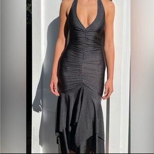 Frankie Bikinis Black Halter Dress